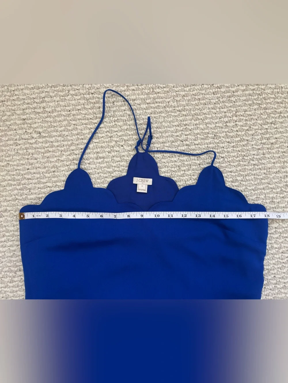 J Crew Womens Size 6 Dress Scalloped Royal Blue Lined